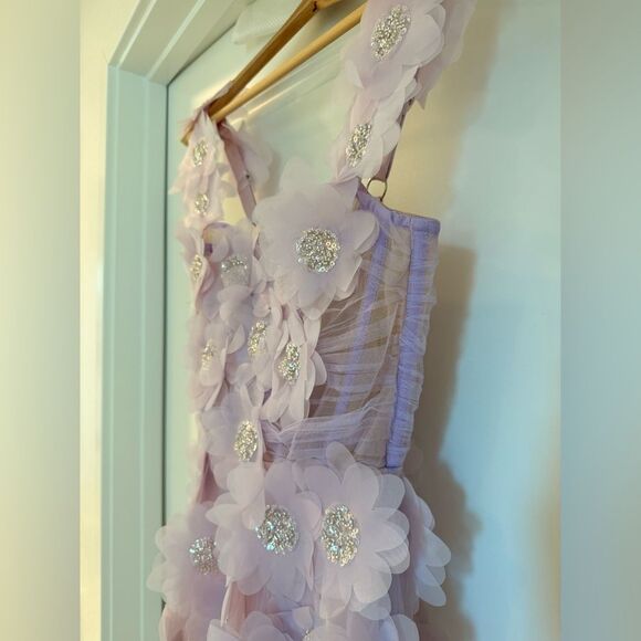 NEW BRONX AND BANCO Rosalie Lilac Lavender Floral Gown, wedding guest max - Picture 8 of 13